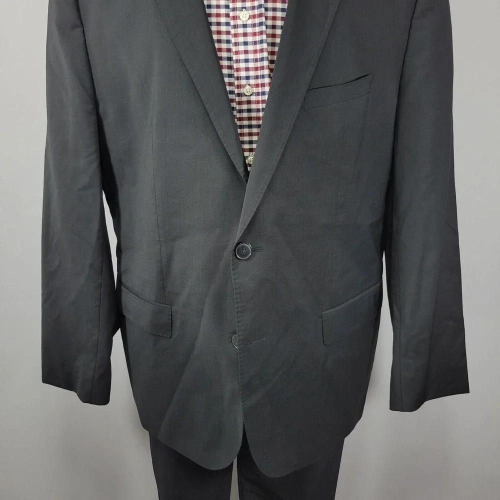 Hugo Boss Men's Sport Coat Blazer Two Button Black Wool Size‎ 50L
